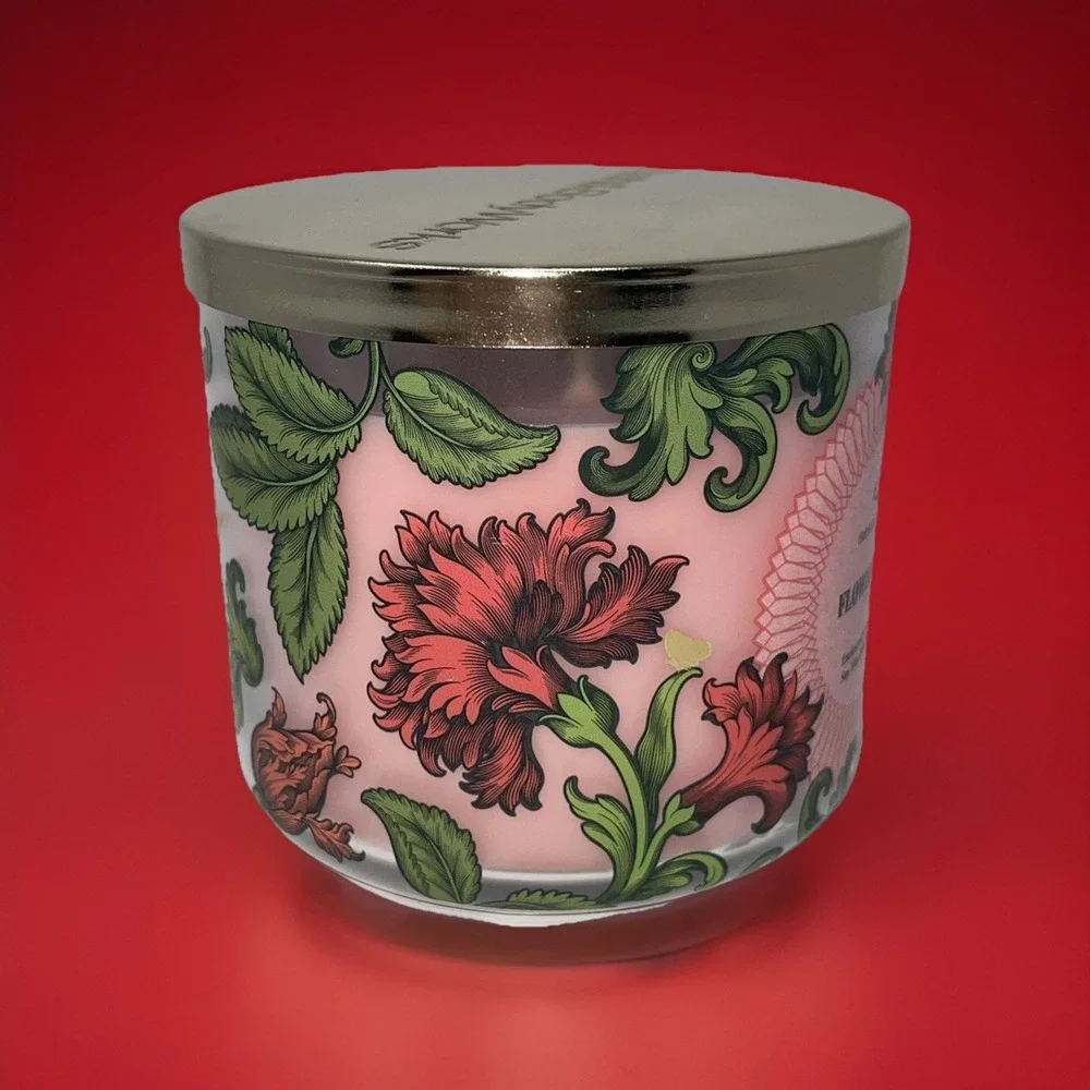 Bath & Body Works Flowerchild‎ 3 Wick Candle 14.5 Oz Large Floral Gold Butterfly
